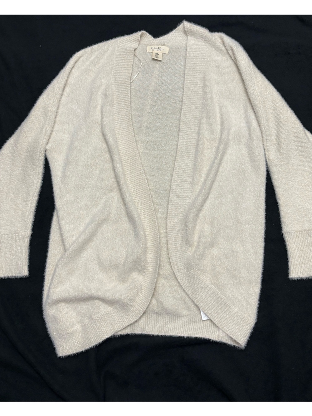 Jessica Simpson Cream Open-Front Lightweight Cardigan